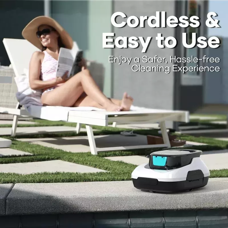 AIPER Scuba SE Robotic Pool Cleaner, Cordless Pool Vacuum, Lasts up to 90 Mins, Automatic Cleaning w/ Self-Parking Capabilities