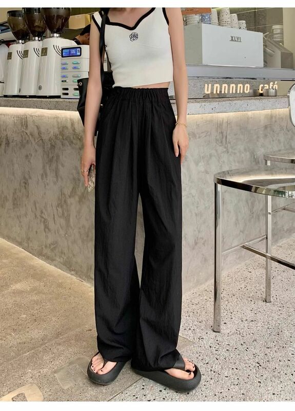 Pantaloni Yamamoto Instagram pantaloni alla moda versatili da donna nuovi 2024 Super caldi a gamba larga pantaloni estivi sottili pantaloni Casual larghi