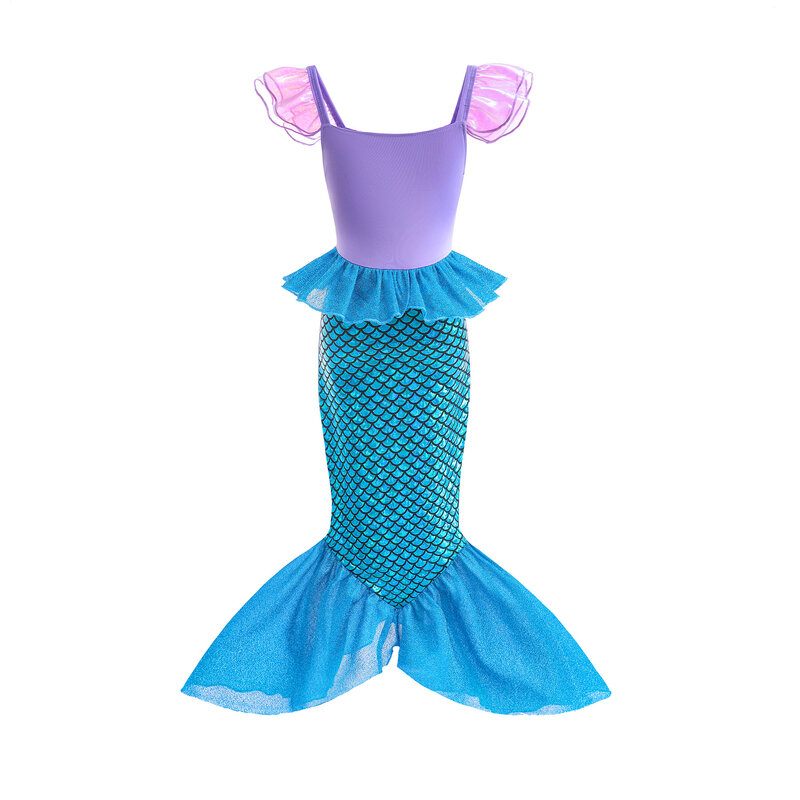 Mermaid Birthday Party Dress Summer Girl Mermaid Costume Carnival Anime Cosplay Outfits 2-10 Yrs Kids Fantasy Disguise Prom Gown