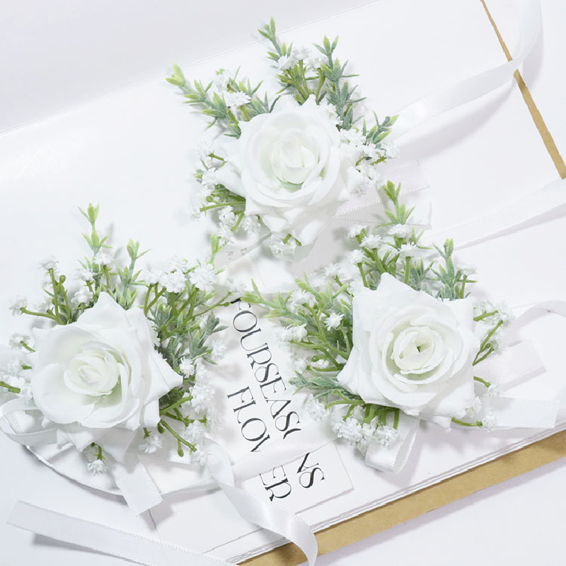 Бутоньерка и запястье Corsag свадебный цветок искусство деловое торжество открытие гостей белая звезда Роза 465