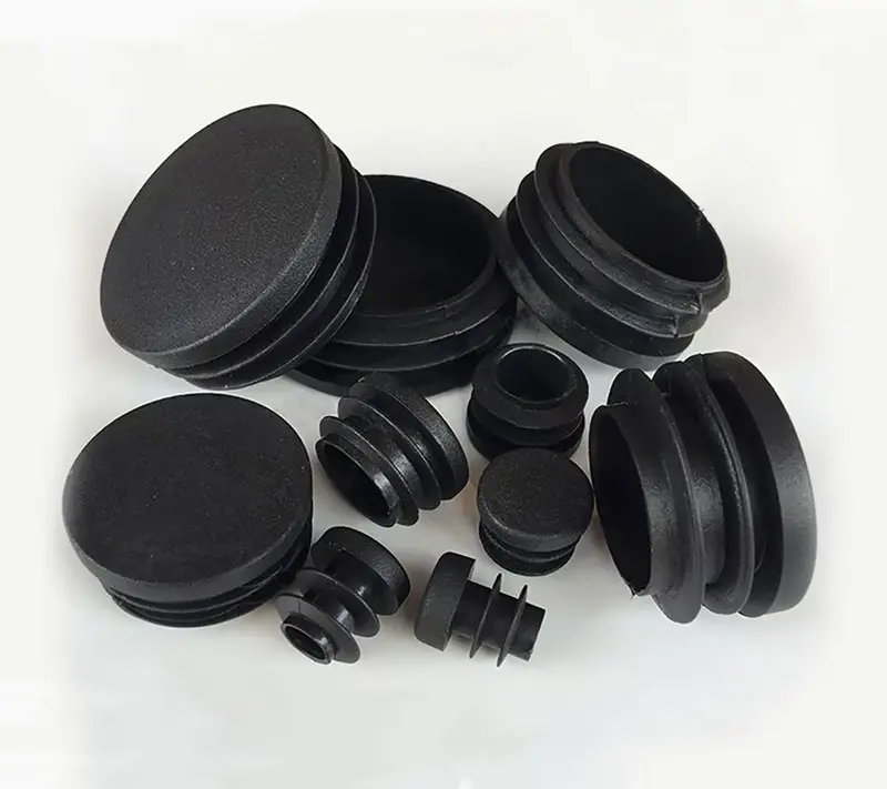Black Plastic Round Caps Inner Plug 12mm-76mm Protection Gasket Dust Seal End Cover Caps For Pipe Bolt Furniture