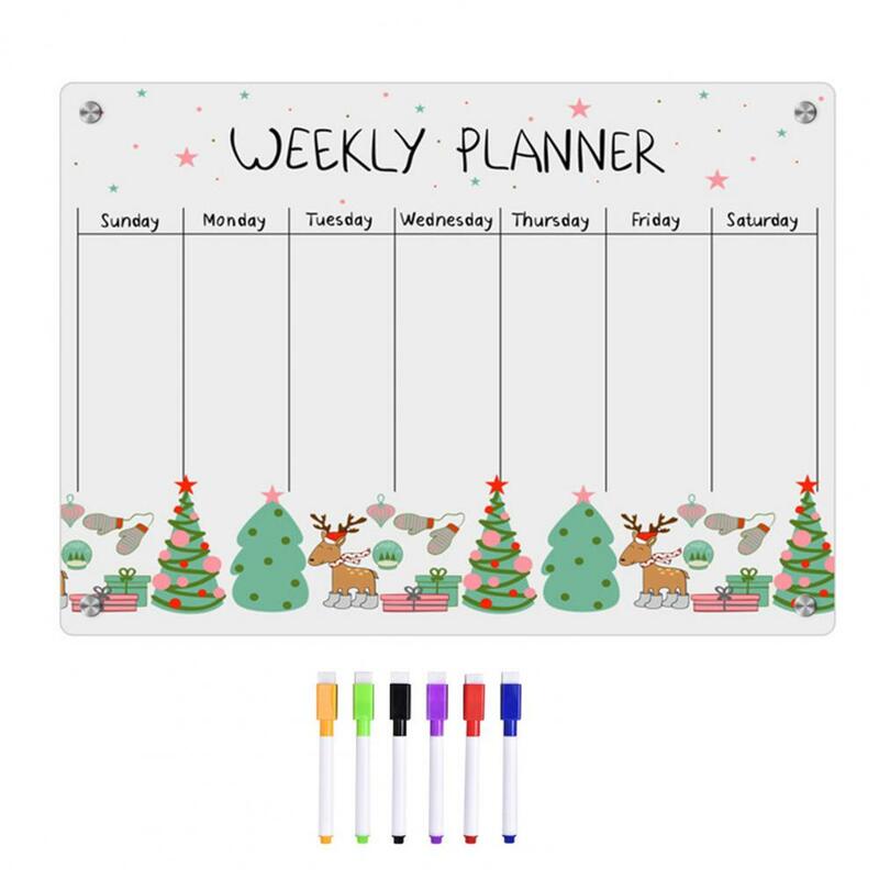 To-do List Whiteboard magnetik Whiteboard untuk kulkas A3 magnetik Whiteboard Set dapat digunakan kembali kering menghapus perencana dengan spidol warna-warni