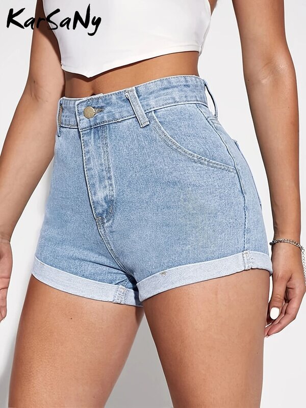 Sexy Tight Shorts High Waist Jean Shorts For Women Curled Denim Shorts Hot Pants Summer New Fashion Casual Shorts Woman Clothes