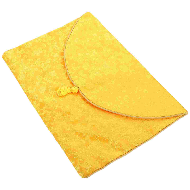 Bolsa de brocado de doble capa para guardar joyas budistas, bolsa pequeña y delicada para guardar regalos, escritura Retro