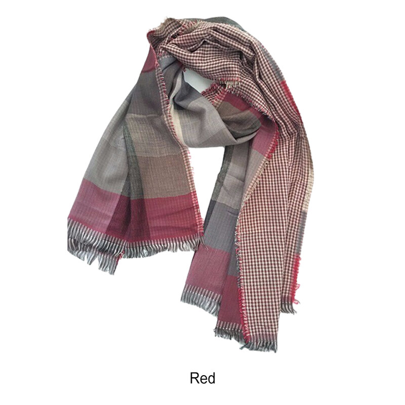 Полиэфирный вязаный устойчивый к царапинам приятный для кожи изысканный зимний мужской шарф в полоску