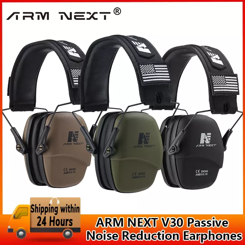 ARM NEXT headset taktis pelindung telinga headphone menembak untuk berburu earmuff suara pengurangan 25db penutup telinga silikon