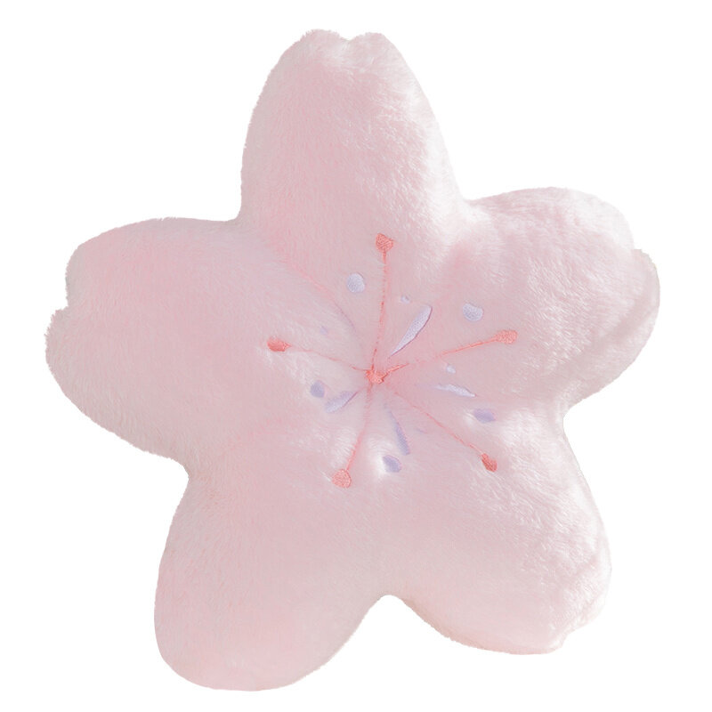 Cute Pink Sakura Plush Throw Pillow Kawaii Flowers Stuffed Plushie Pillows Mat Lifelike Soft Cherry Blossom Cushion Home Decor