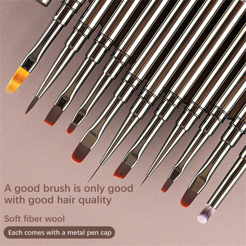 Nail Art Liner Brush Set, Gel pincel de unhas, Escova de pintura polonês, Desenho caneta, Unha acessórios