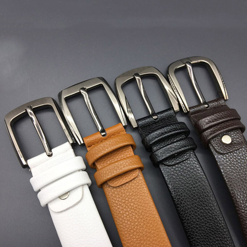 3.5cm Leather Buckle Belt For Men And Women's Business Travel Personalized And Versatile Black Coffee Casual Designer Waistband