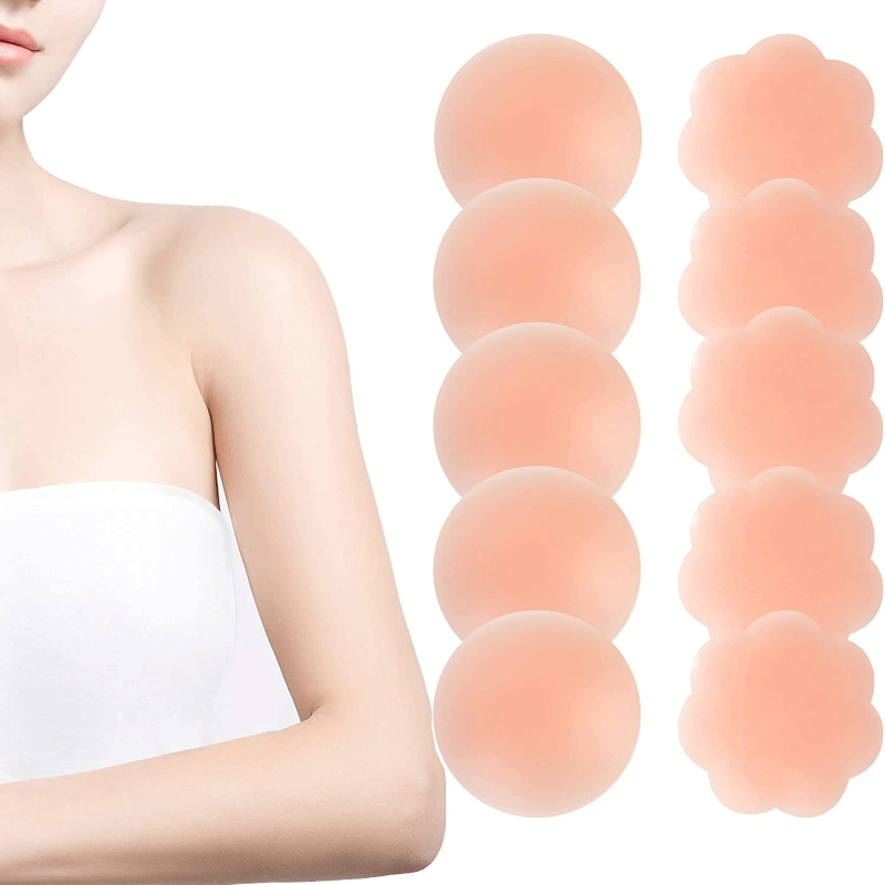 2/12pcs with Box Silicone Nipple Cover Reusable Nipple Covers Charm Boob Tape Silicone Breast Sticker Lingerie Woman Accesoires