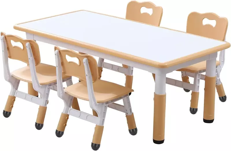 Stół dla dzieci (4 krzesła), zestaw stół i krzesło dla dzieci, zestaw stół i krzesło dla dzieci w wieku 5-8 lat.
