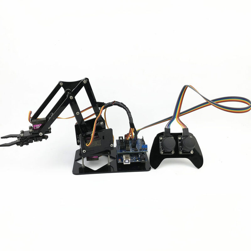 Bras mécanique en acrylique non assemblé SG90 MG90S 4 DOF, robot à vapeur, griffe de manipulateur pour robot Ardu37avec contrôle par manette, kit de bricolage