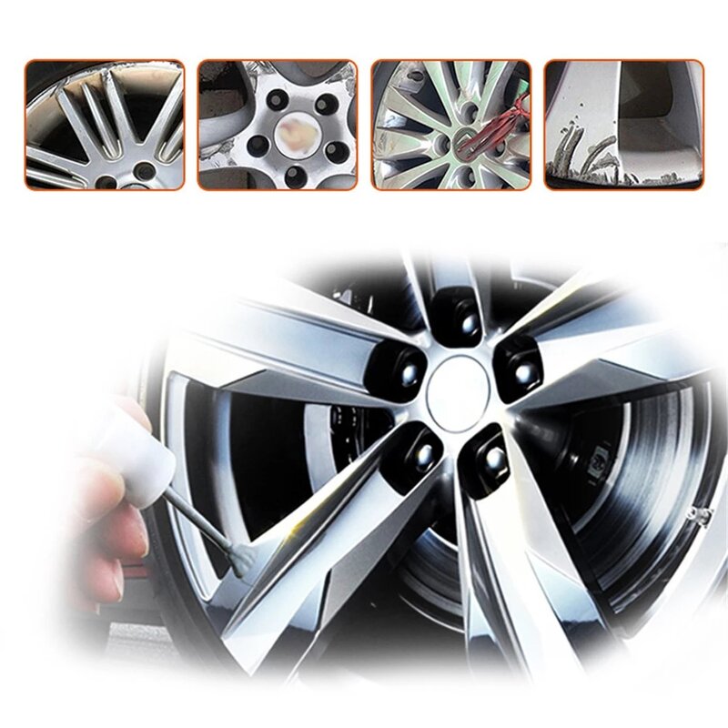 Kit de reparación de ruedas de coche de aleación de aluminio juego de herramientas de reparación de llantas de rueda de coche lavables juego de llantas de aleación para restauración de arañazos y abolladuras