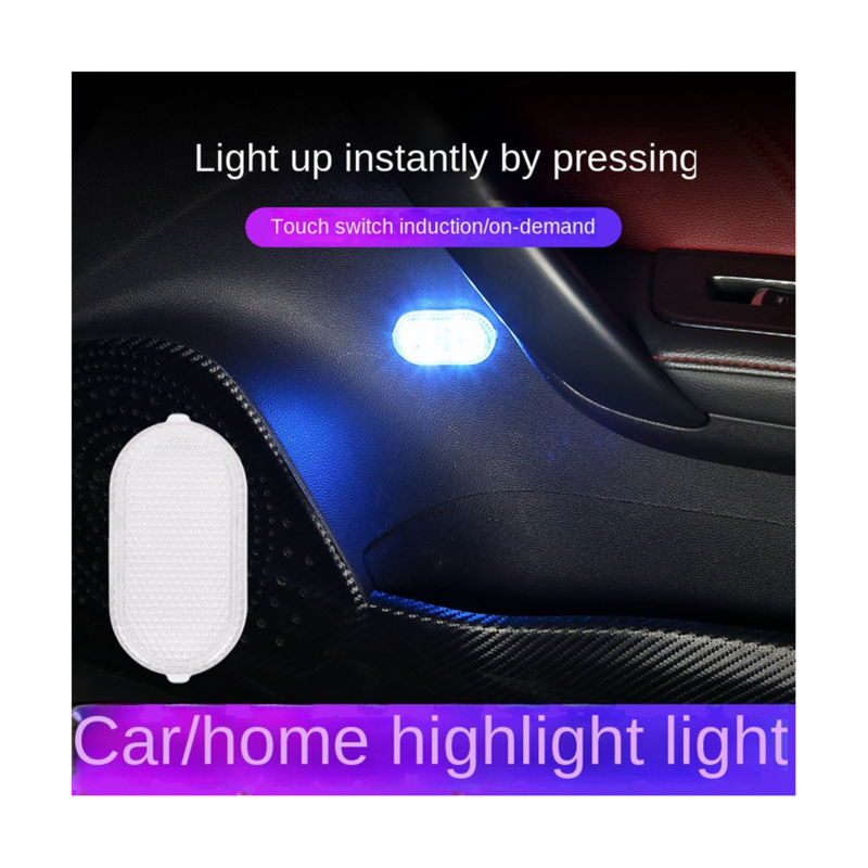 Luz ambiental Interior de coche con Sensor táctil, iluminación de carga USB, luz de lectura LED, color rosa y morado