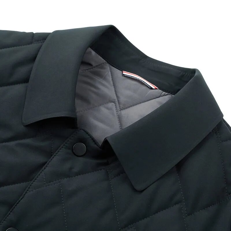 Jaket panjang hangat berlapisan untuk pria, mantel musim dingin parka hangat ringan, mantel panjang kerah lipat untuk pria 2023