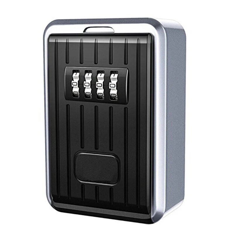 Caja de bloqueo con combinación de 4 dígitos, Caja impermeable de aleación de aluminio, resistente a la intemperie, almacenamiento de llaves con código reiniciable, Mou de pared