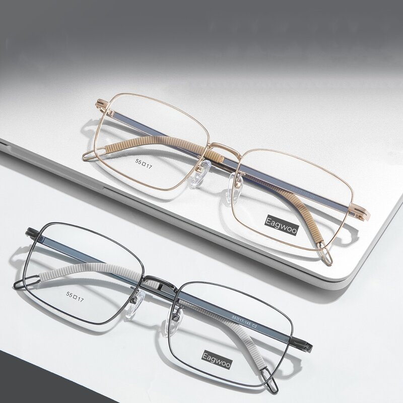 Metal Alloy Prescrição Óculos, Casual Frame Óptico, Silicon Temple, Óculos De Negócios