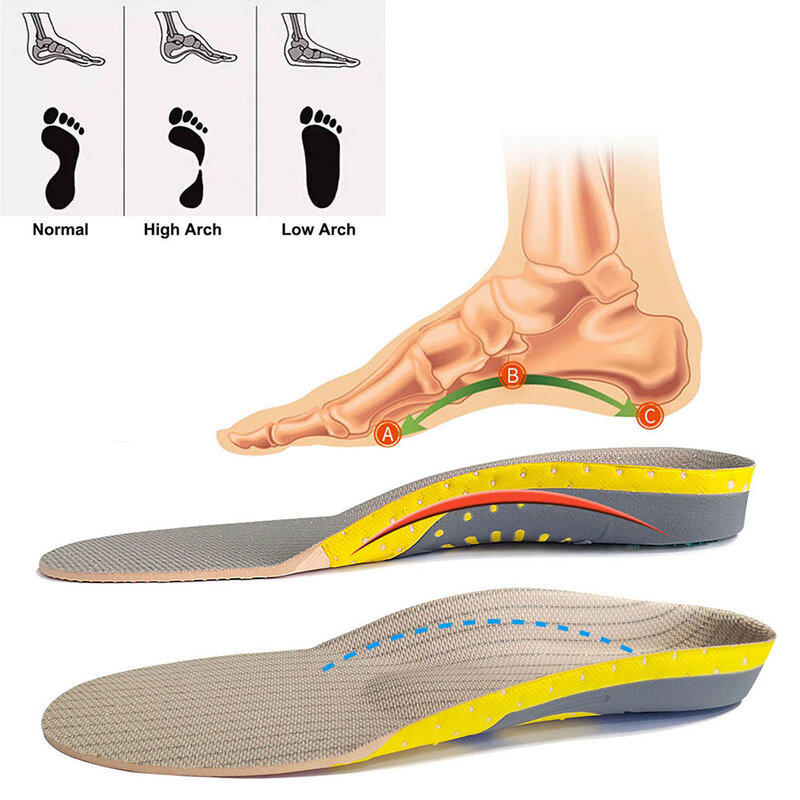 1 pasang sol dalam ortopedi Orthotics kaki datar bantalan sol kesehatan untuk sepatu bantalan penyangga lengkungan untuk Plantar Fasciitis perawatan kaki