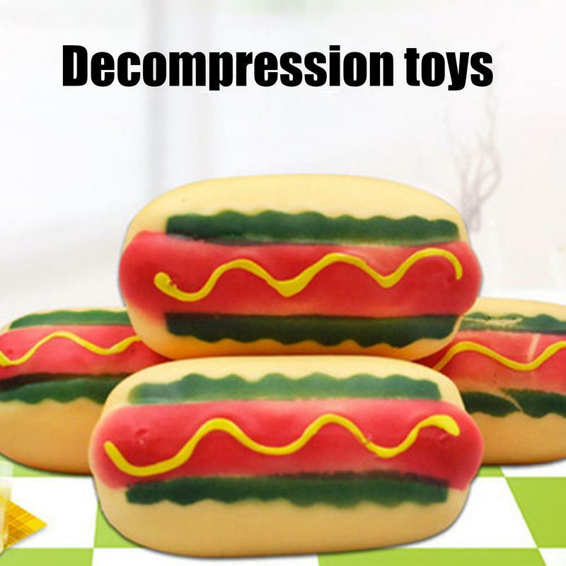 Rimbalzo Fidget Toy Hot Dog salsiccia morbido sensoriale elastico Fidget Toy rimbalzo Squish Balls divertente regalo di natale per i bambini singal