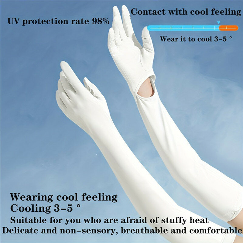 Летние ледяные шелковые перчатки с длинным солнцезащитным рукавом уличные велосипедные флип охлаждающие рукава Эластичный Быстросохнущий впитывающий пот чехол на руку