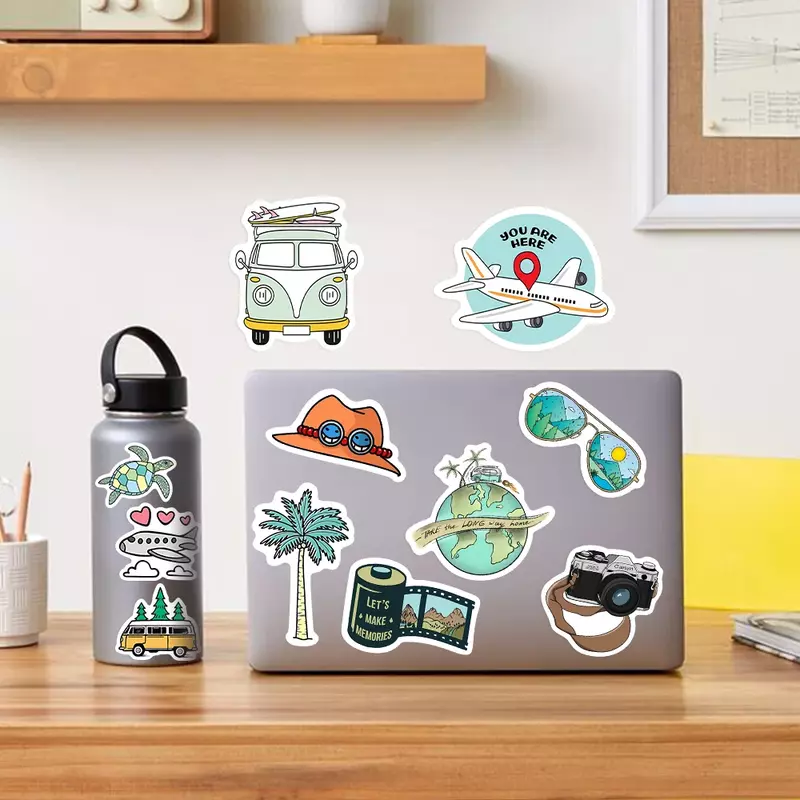 Cute Cartoon World Travel Stickers regalo giocattolo fai da te decalcomania decorativa Graffiti per bagagli del telefono bottiglie per Laptop Scrapbook impermeabile