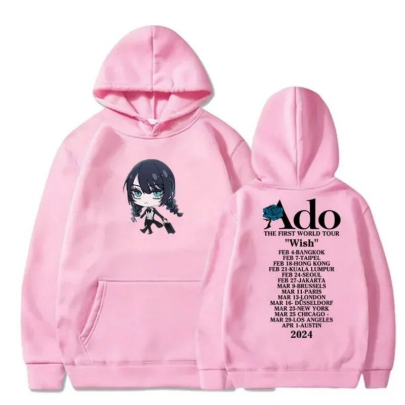 Ado Wish Hoodies World Tour Logo Merch Winter For Men/Women Unisex Casuals Long Sleeve Sweatshirt Streetwear