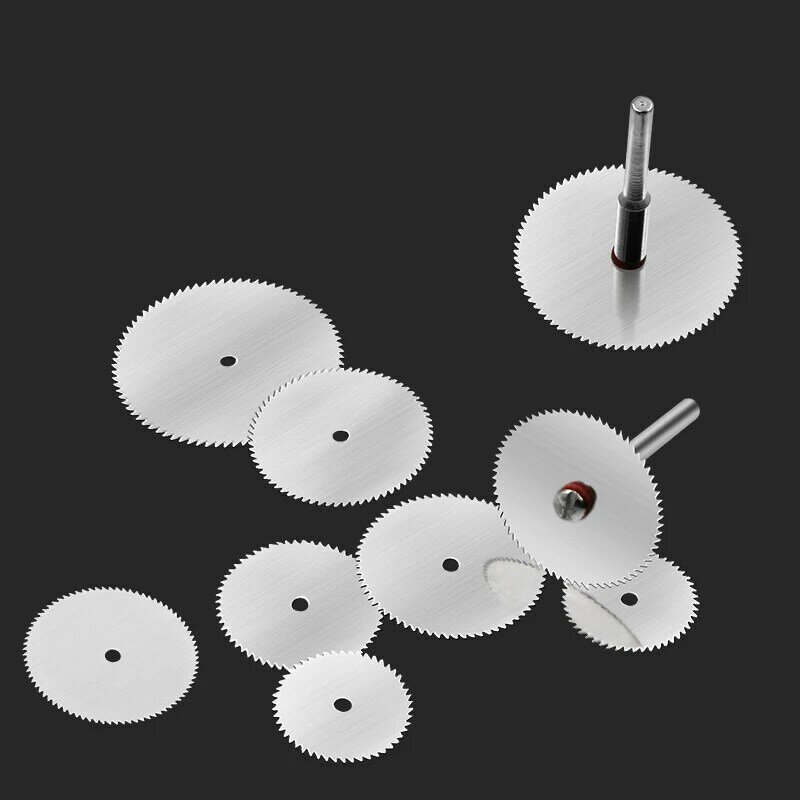 Mini hoja de sierra Circular eléctrica, juego de mandril de corte, disco de Metal, molienda eléctrica, juego de mandril de corte, 11 piezas