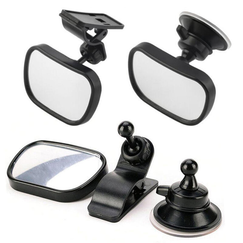 Adjustable Car Rearview Mirror Car Safety Back Seat Mirror Baby Child Safety Mirror Clip And Sucker Dual Mount Rearview Mirror