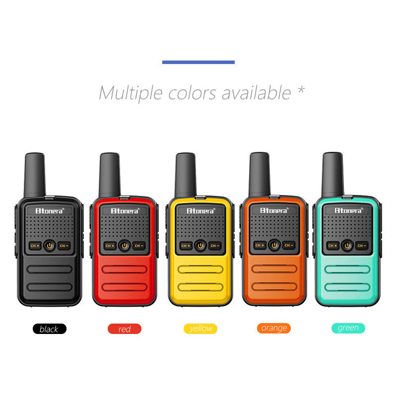 Btoera-Mini Walkie Talkie portátil, PMR 446, rádio em dois sentidos, Ht, PTT, 5W, 16CH, UHF, 400-470MHz, 2 pcs