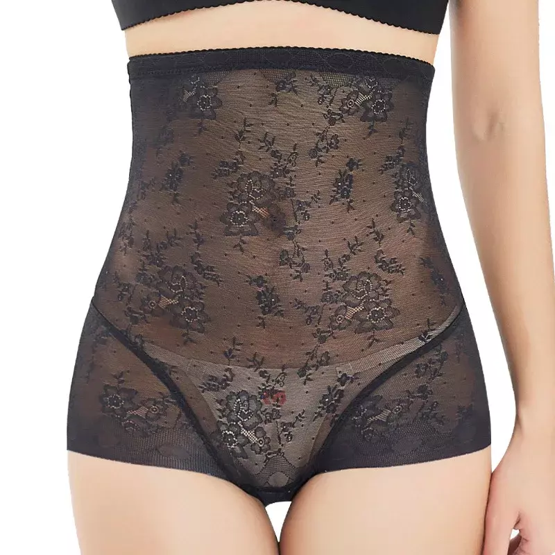 Women's Postpartum Tummy Tuck Underwear High-waisted Triangle Shapers Postpartum Plastic Shape Breathable Lace Tummy Tuck Pants