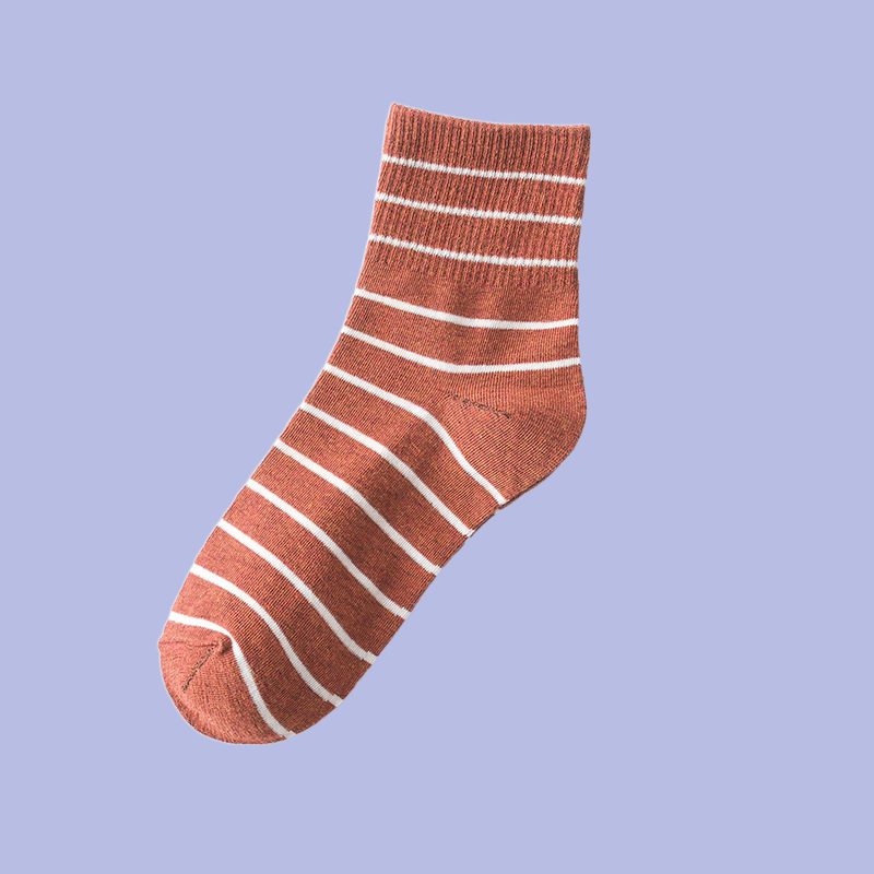 Новинка 6/12, женские носки в японском стиле, тонкие Многослойные носки с высокими манжетами, тонкие носки средней длины в горизонтальную полоску