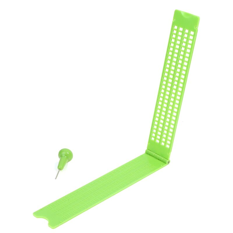 휴대용 플라스틱 점자 쓰기 슬레이트 실용적인 시력 관리, 스타일러스 플라스틱 학교 학습 녹색 도구 액세서리