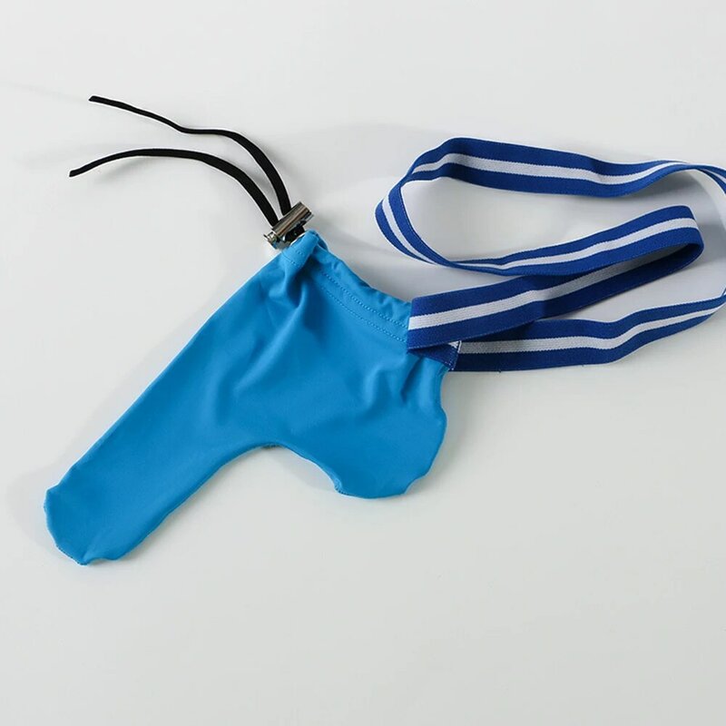 Calcinha de corda elástica G respirável masculina, roupa íntima gay, encosto liso, transparente, lingerie grande bolsa, cor sólida