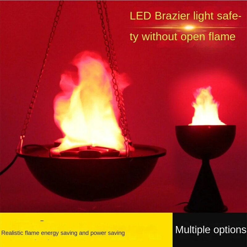 LED Simulação Fan Flame Lamp, Halloween Supplies, Electronic Brazier Lamp, Home Party, Bar, Casa assombrada, Layout Props, Novo