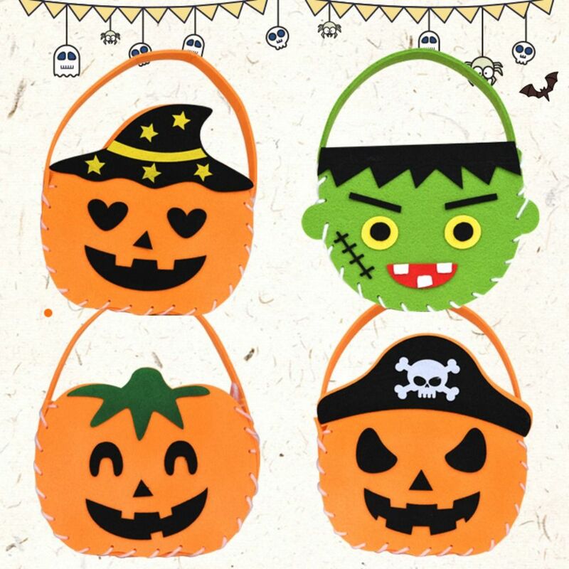 Halloween Storage Bucket Bag for Kids, Candy Bag, DIY Material, Trick or Treat Ornamento, Decoração de Halloween, Gift Basket for Kids