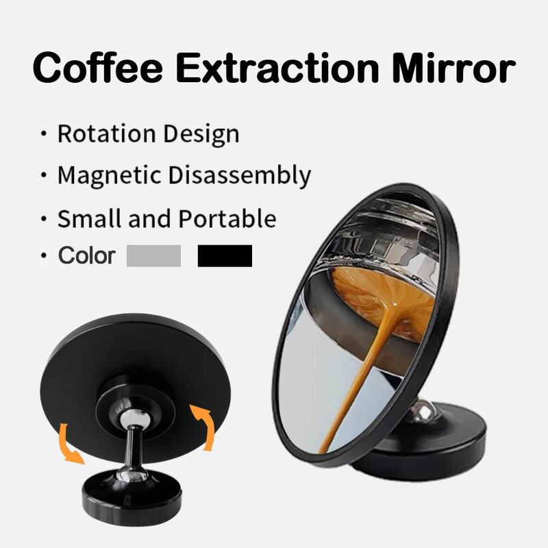 커피 추출 거울, 마그네틱 어트랙션 에스프레소 샷 거울, 바텀리스 포타필터 커피 관찰용 반사 거울