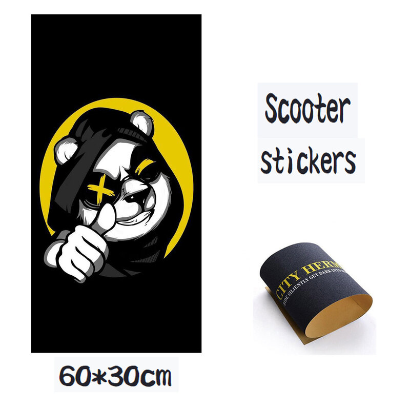 Sticker 60*30CM personalized skull pattern electric scooter non-slip sticker sandpaper coating sandpaper deck cover non-slip tap