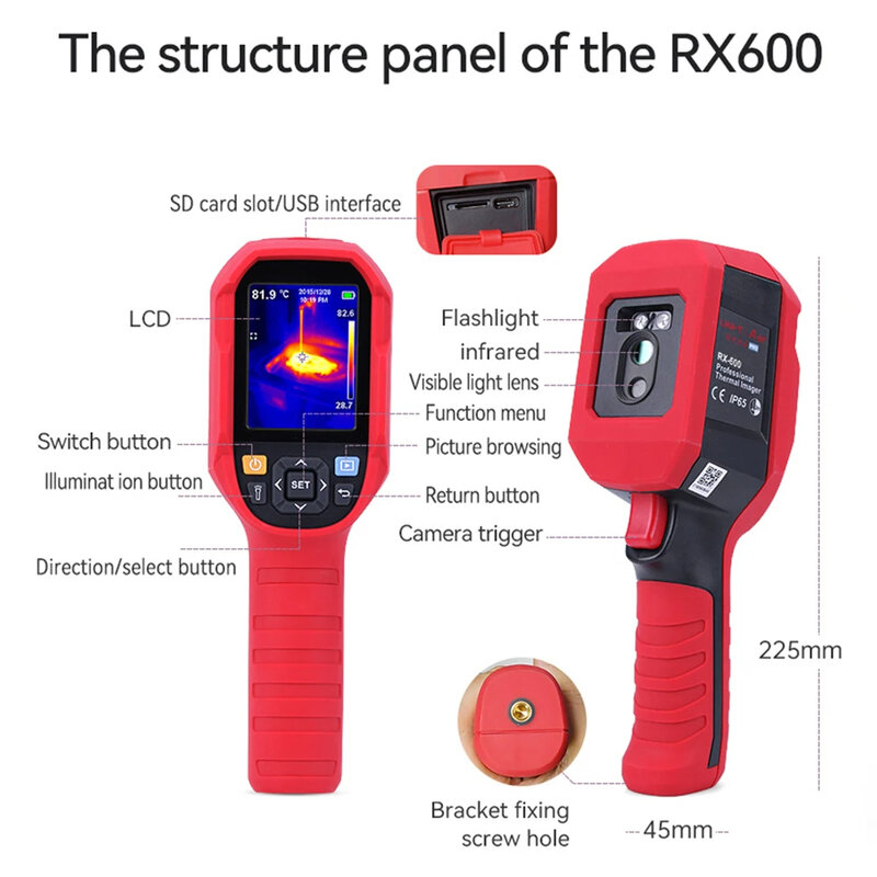 A-BF termocamera a infrarossi RX-600 RX-300 350 550 circuito PCB industriale riscaldamento a pavimento rilevamento della temperatura termocamera