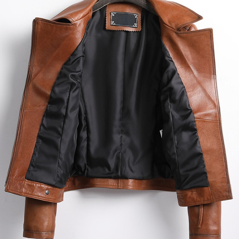 Женская модная куртка из настоящей овчины высокого качества короткая мотоциклетная Женская куртка Тонкий костюм маленькая куртка женская куртка Chaqueta