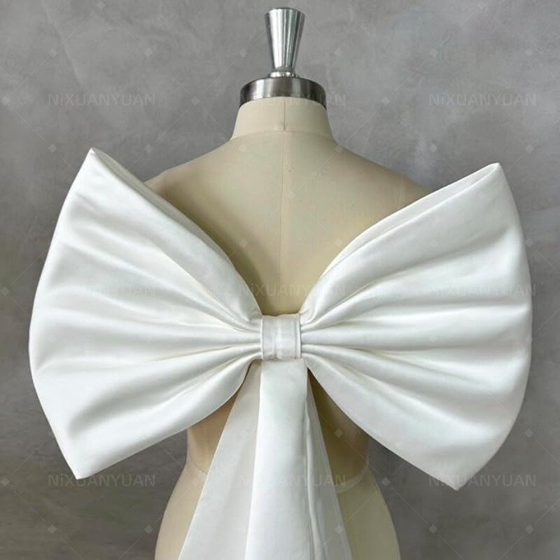 Wedding Accessories Separate Big Satin Bow Wedding Dress Knots Removeable Bride Dresses Satin Bowknot