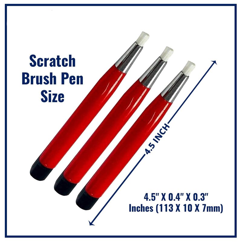 Fiberglass Scratch Brush Pen, Jóias, Relógio, Coin Limpeza, Aplicações Eletrônicas, Remoção, Ferrugem e Corrosão, 3Pcs