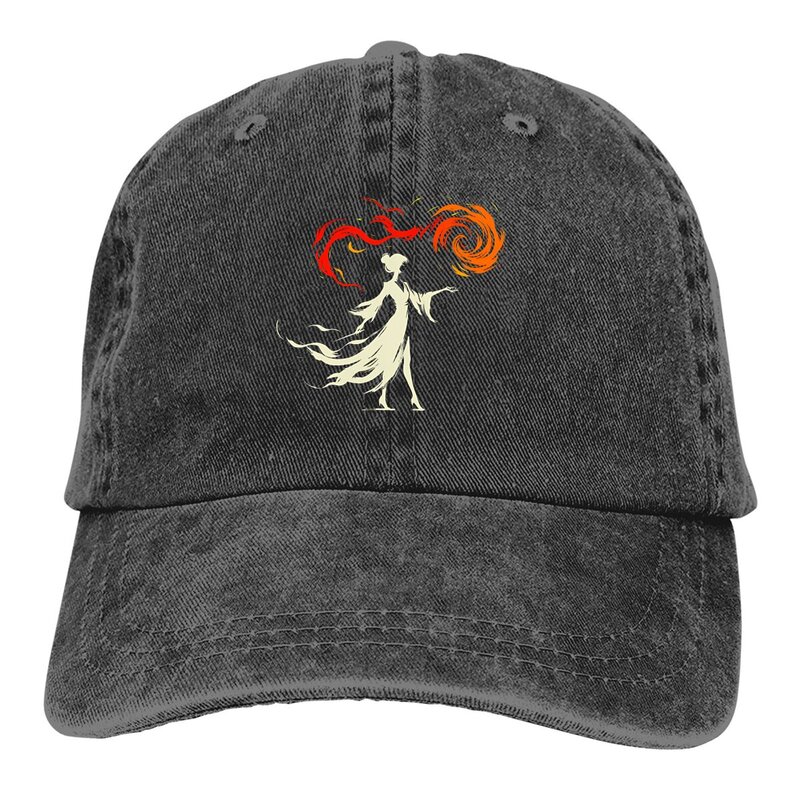 Topi koboi warna murni topi wanita penyihir tinta Fireball kaligrafi topi bisbol kedok matahari permainan DnD topi Trucker topi Ayah
