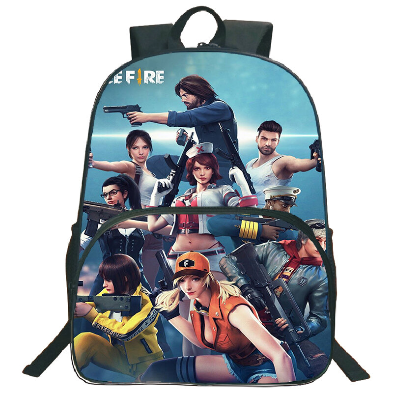 Video Game Free Fire Printed Men Backpack 16 Inch Large Capacity Bag For Travel Sport Portable Students School Bags Kids Bookbag