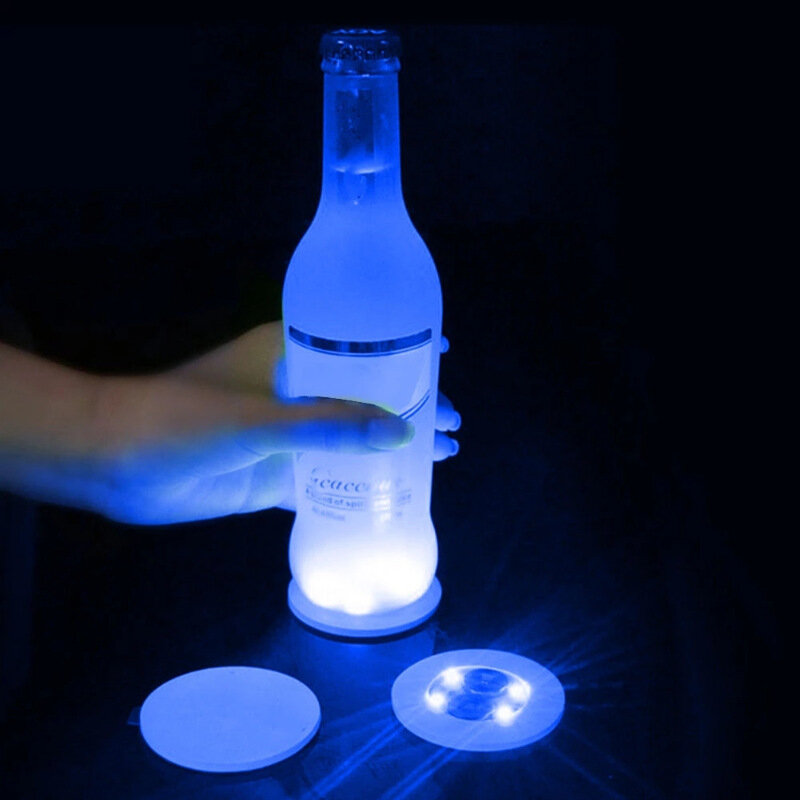 Adesivi sottobicchieri luminosi, Pad per bicchieri da Bar a LED, Pad per vino, 5 pezzi