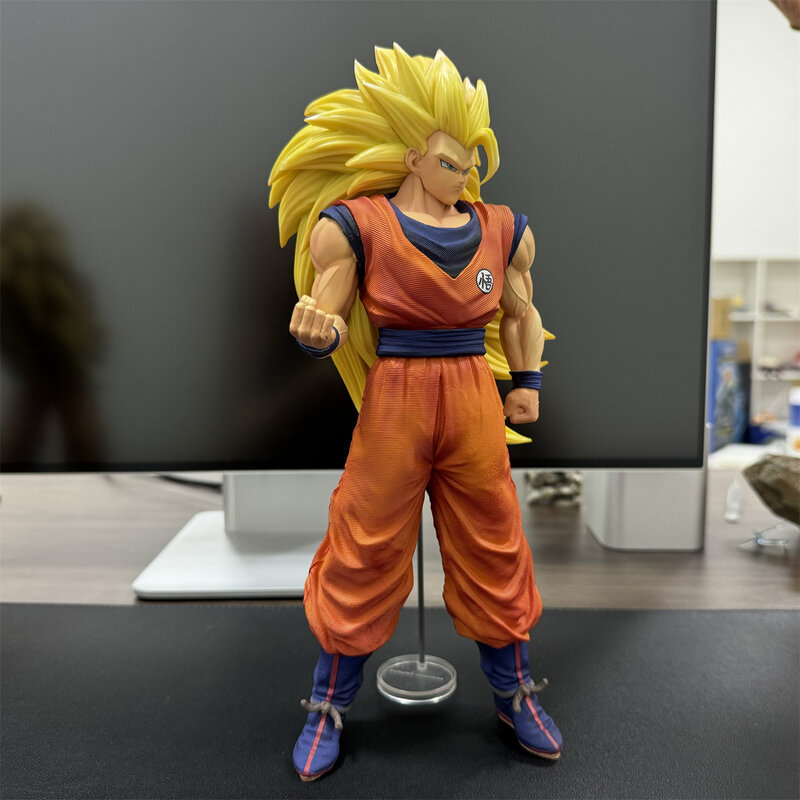 Anime Dragon Ball Z rysunek Ssj3 Goku rysunek 30cm pcv Super Saiyan statua 3 Gokou Model kolekcjonerski zabawki prezenty
