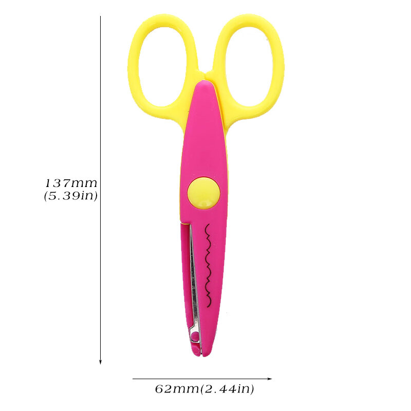 Mr. Paper-Simple Lace Scissors, padrão ondulado, pequena cabeça redonda, ferramenta de arte especial estudante infantil, artigos de papelaria, 6 estilos