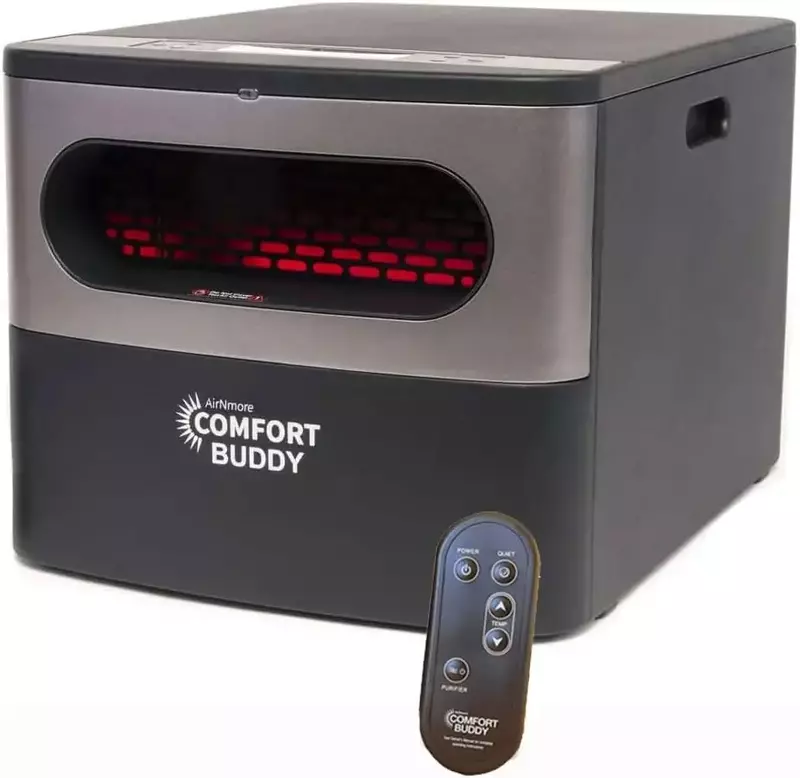 Airnmore Comfort Buddy, nuestro calentador de espacio más nuevo, Factor de forma pequeño único para áreas pequeñas, controles superiores plus