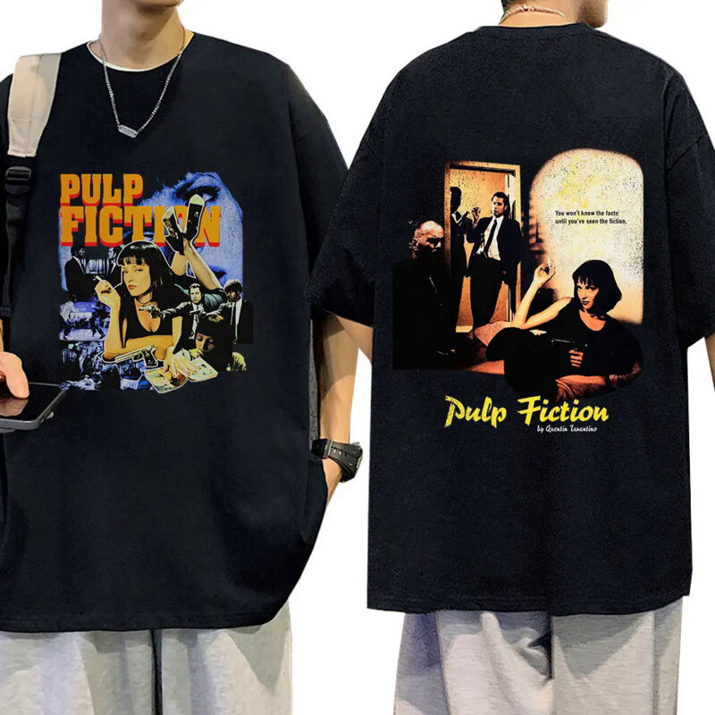 90s Vintage Movie Quentin Tarantino Pulp Fiction Mia Wallace T Shirt Men Women Casual Cotton T-shirt Gothic T-shirts Streetwear