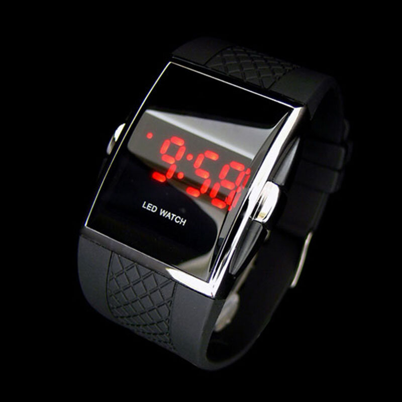 Gorącym stylu mody cyfrowy zegarek na rękę LED zegarki prezenty dzieciak chłopcy mężczyźni czarny zegarek dla kochanka prezent LL