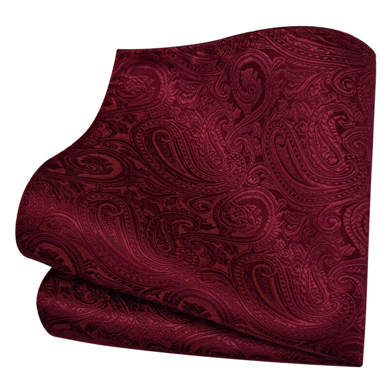 Mouchoirs en soie Paisley, 25x25cm, rose rouge, nouveau style pour hommes, fête, bureau, cadeau de mariage, accessoires, poches carrées